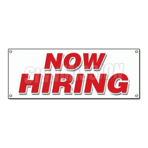 Signmission NOW HIRING BANNER SIGN apply inside hiring signs employment job jobs work B-Now Hiring - main